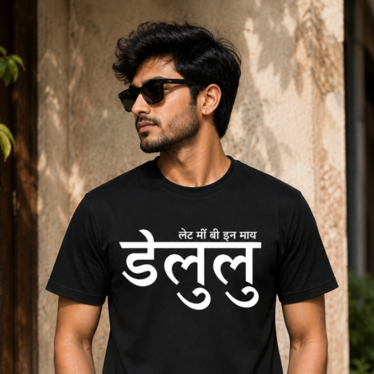 Black Cotton Delulu T-Shirt | As U Wish