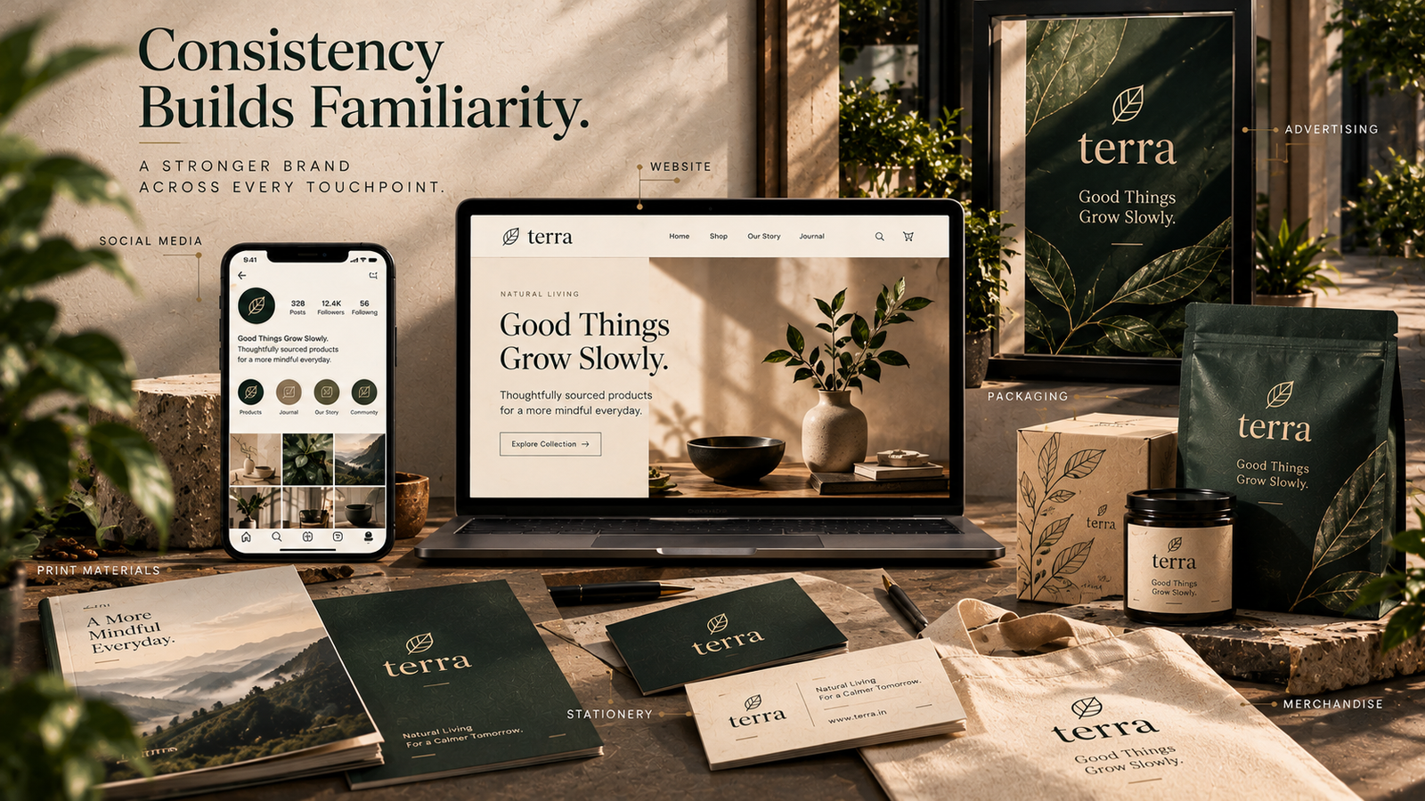 Consistent brand identity across digital and physical customer touchpoints