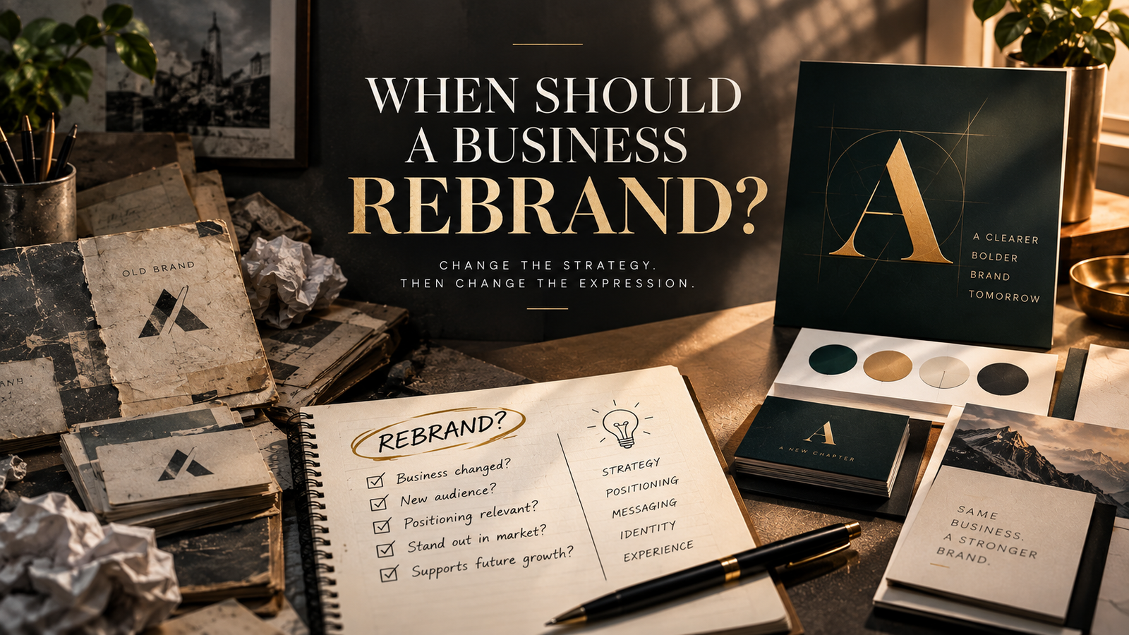 Strategic brand rebranding process showing when a business should evolve its brand identity