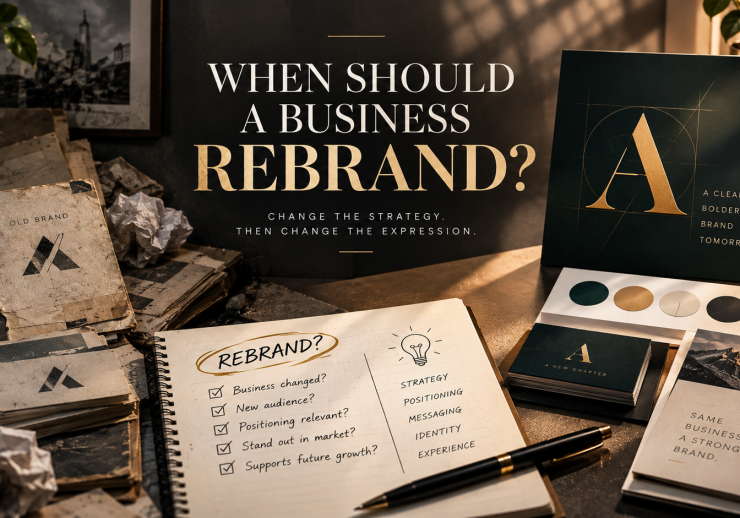 Strategic brand rebranding process showing when a business should evolve its brand identity