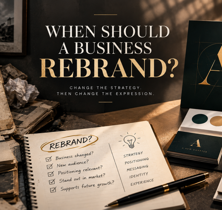 Strategic brand rebranding process showing when a business should evolve its brand identity